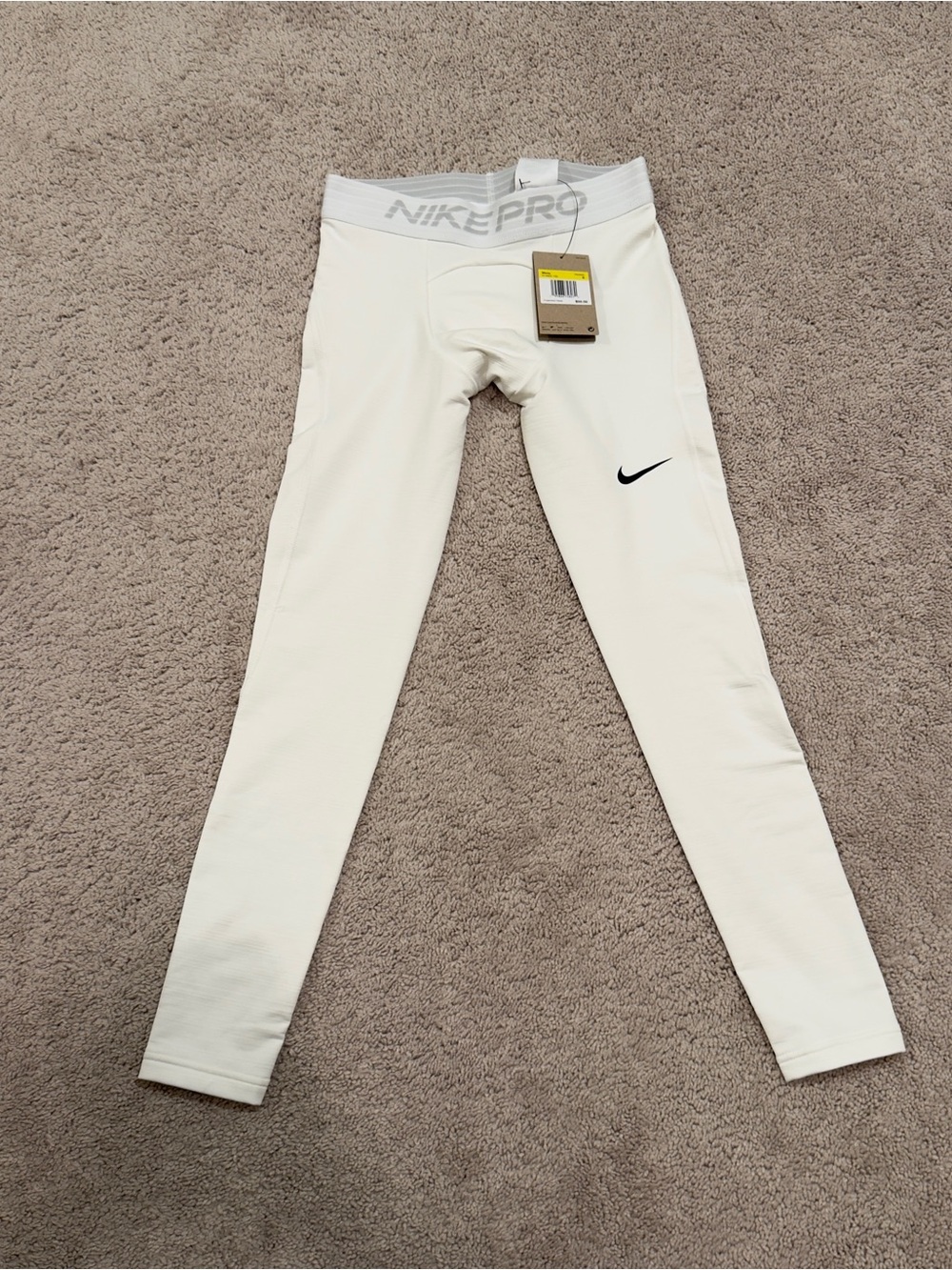 Nike Mens White Performance Compression Tights
